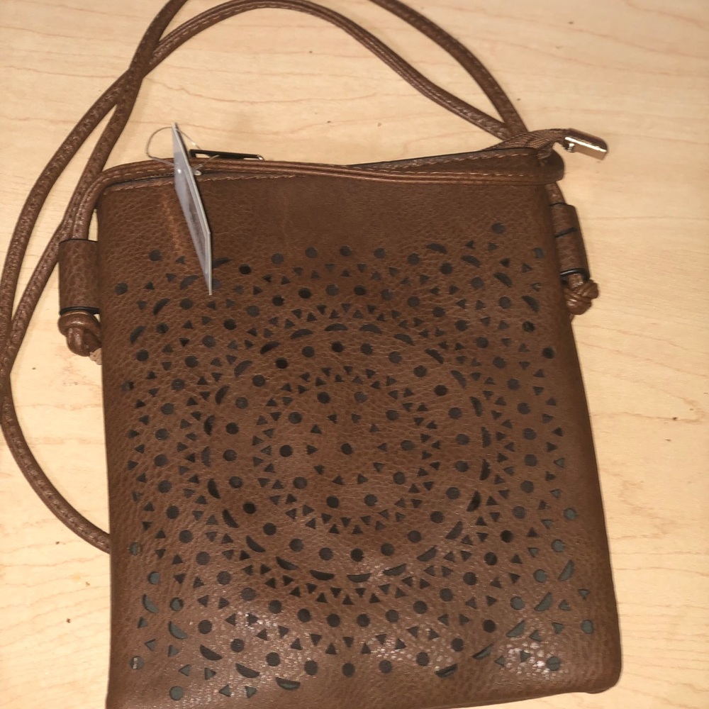Super cute Mandala accents crossbody bag vegan leather.
